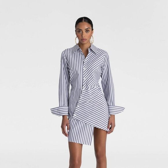 KBB by Kahlana Dresses & Skirts - KBB by Kahlana -  Women's Long Sleeve 'The Draped Shi Blue